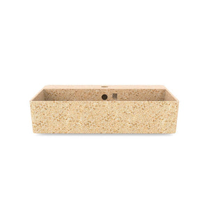 Eco Vessel Sink Cube60 w/ Tap Hole I Washbasin I Natural | SPAFAIR