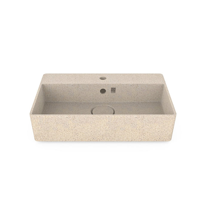 Eco Vessel Sink Cube60 w/ Tap Hole I Washbasin I Polar | SPAFAIR