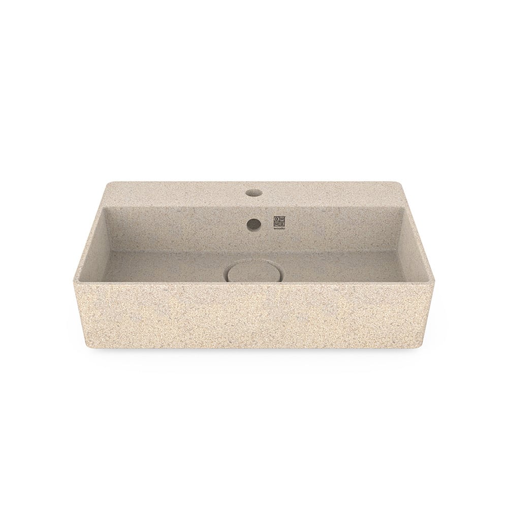 Eco Vessel Sink Cube60 w/ Tap Hole I Washbasin I Polar | SPAFAIR