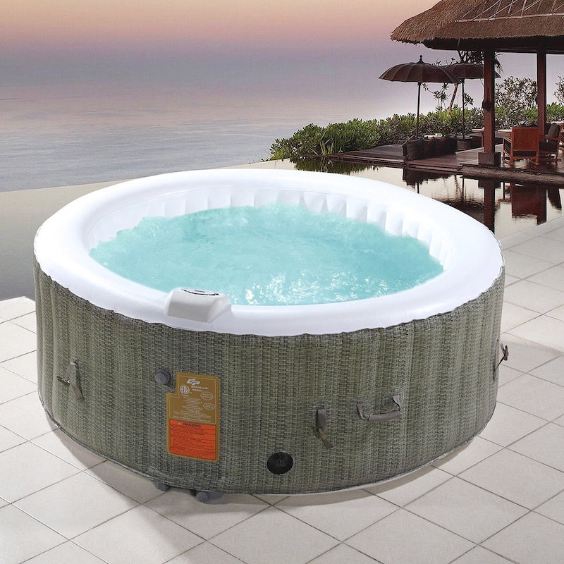 GoPlus Heated Bubble Inflatable Hot Tub 4 People Spafair