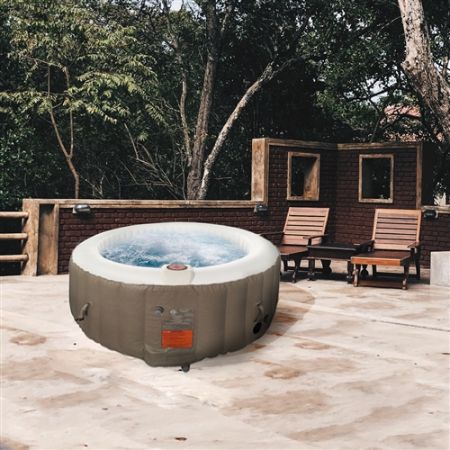 ALEKO Round Inflatable Hot Tub With Cover 2-4 Person - 210 Gallon I SPAFAIR