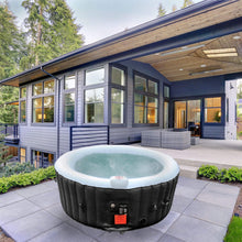Load image into Gallery viewer, ALEKO Round Inflatable Hot Tub With Cover 2-4 Person - 210 Gallon - Black &amp; White I SPAFAIR