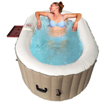 Load image into Gallery viewer, ALEKO Oval Brown &amp; White Inflatable Hot Tub Blow Up Spa - Drink Tray and Cover - 145 Gallon - 2 person I SPAFAIR