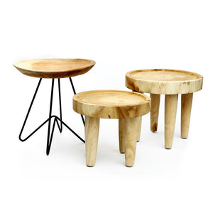 Suar Wood Side Table by Bazar Bizar I Boho Decor I SPAFAIR
