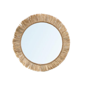 Raffia Boho Wall Round Mirror by Bazar Bizar I SPAFAIR