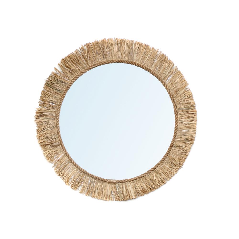 Raffia Boho Wall Round Mirror by Bazar Bizar I SPAFAIR