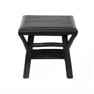 Black Wood Teak Side Table by Bazar Bizar I Boho Decor I SPAFAIR