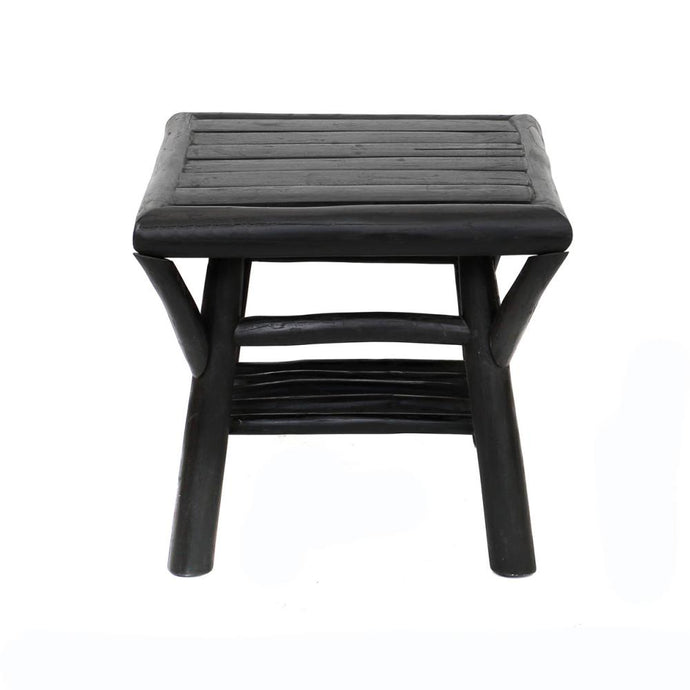 Black Wood Teak Side Table by Bazar Bizar I Boho Decor I SPAFAIR