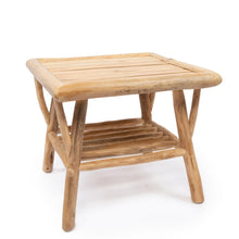 Load image into Gallery viewer, Handmade Wood Teak Side Table by Bazar Bizar I Boho Decor I SPAFAIR