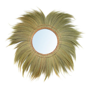 Rayung Grass Boho Wall Round Mirror by Bazar Bizar I SPAFAIR