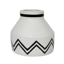 Load image into Gallery viewer, Terracotta Boho Vase Santorini Iconic by Bazar Bizar - White &amp; Black I SPAFAIR