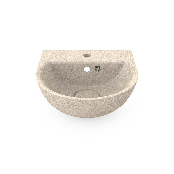 Wall-mounted Eco Bathroom Sink Soft40 w/ Tap Hole I Polar | SPAFAIR