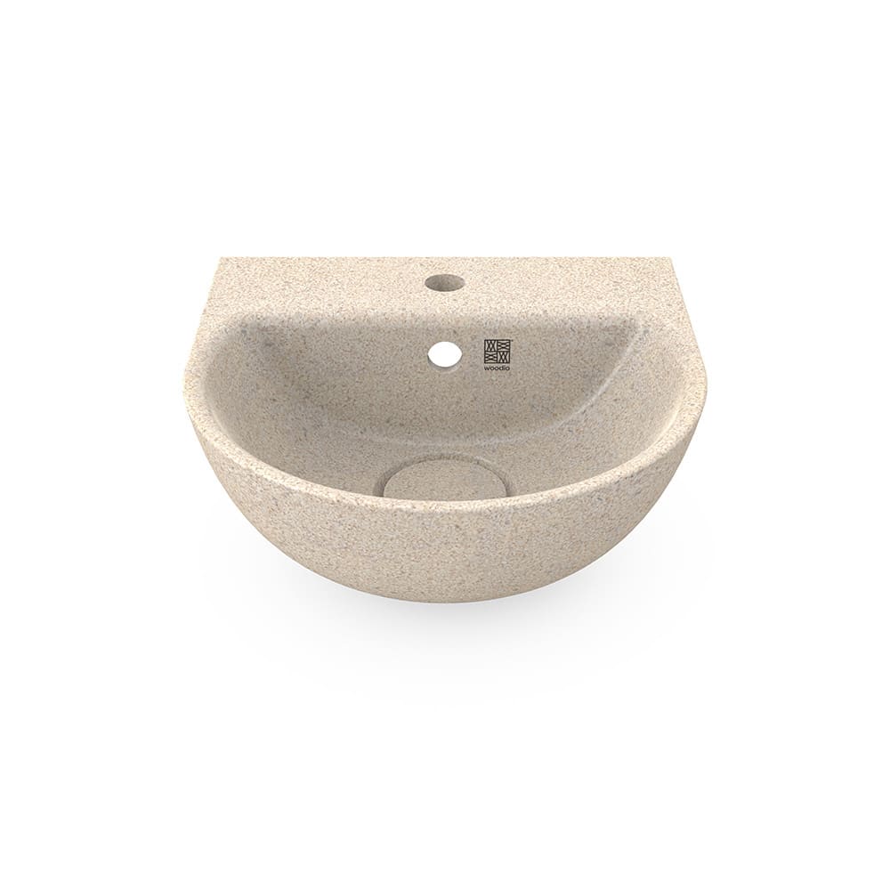 Wall-mounted Eco Bathroom Sink Soft40 w/ Tap Hole I Polar | SPAFAIR