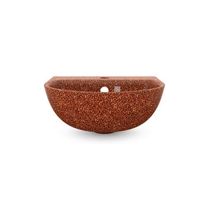 Wall-mounted Eco Bathroom Sink Soft40 w/ Tap Hole I Clay | SPAFAIR