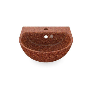 Wall-mounted Eco Bathroom Sink Soft40 w/ Tap Hole I Clay | SPAFAIR