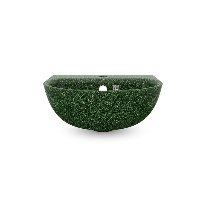 Wall-mounted Eco Bathroom Sink Soft40 w/ Tap Hole I Moss | SPAFAIR