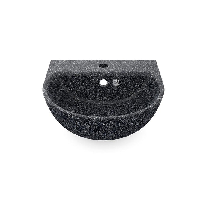 Wall-mounted Eco Bathroom Sink Soft40 w/ Tap Hole I Stone | SPAFAIR