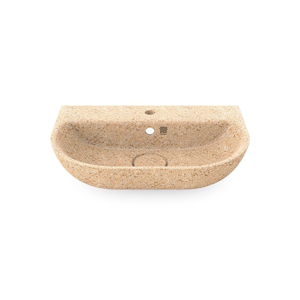 Eco Vessel Sink Wall-Mounted w/ Tap Hole Soft60 I Washbasin I Natural I Wood 5mm | SPAFAIR
