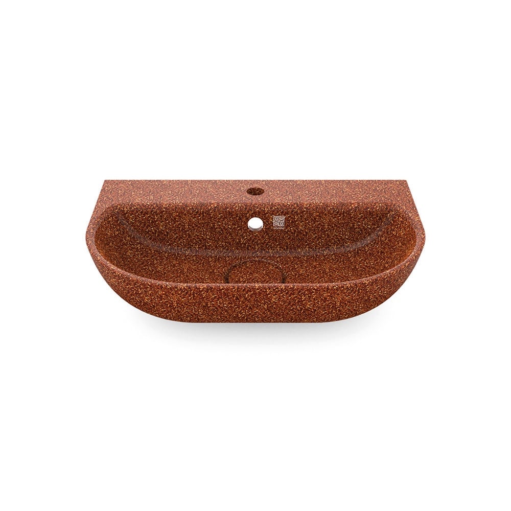Eco Vessel Sink Wall-Mounted w/ Tap Hole Soft60 I Washbasin I Clay | SPAFAIR