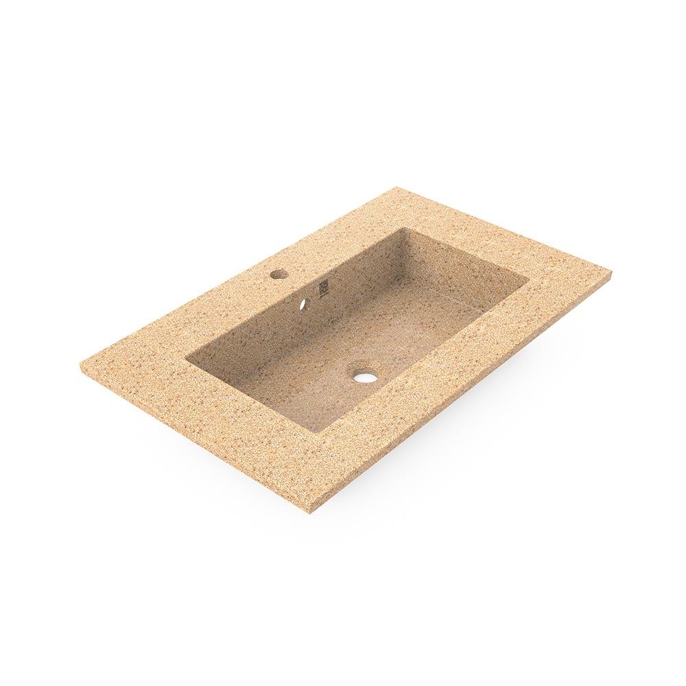 Eco Countertop Bathroom Sink I Washbasin I Integrated I Natural | Wood 5mm I SPAFAIR