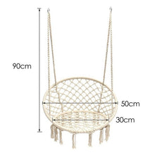 Load image into Gallery viewer, Nordic Style Round Hammock Safety Hanging Hammock Chair Swing Rope Outdoor Indoor Hanging Chair Garden Seat For Child Adult