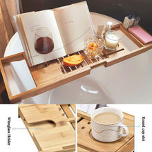 Load image into Gallery viewer, Extendable Bamboo Bathtub Tray I Bath Caddy I SPAFAIR