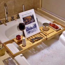 Load image into Gallery viewer, Extendable Bamboo Bathtub Tray I Bath Caddy I SPAFAIR