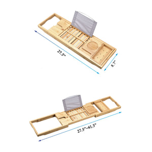 Extendable Bamboo Bathtub Tray I Bath Caddy I SPAFAIR