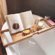 Load image into Gallery viewer, Extendable Bamboo Bathtub Tray I Bath Caddy I SPAFAIR