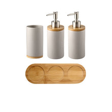 Load image into Gallery viewer, Ceramic Bamboo Bathroom Accessories Set I Toothbrush Holder I SPAFAIR