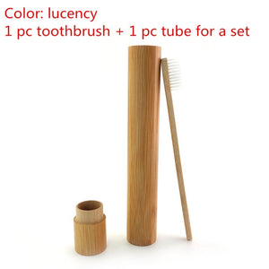 Natural Bamboo Wooden Toothbrush With Holder